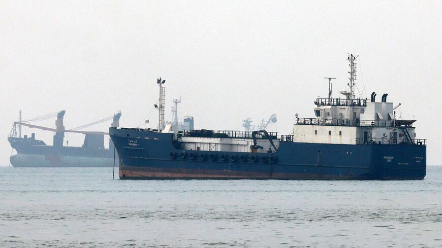 Vessels transit the Hormuz Strait off the coast of Iran's southern port city of Bandar Abbas on Sept. 7, 2026.
