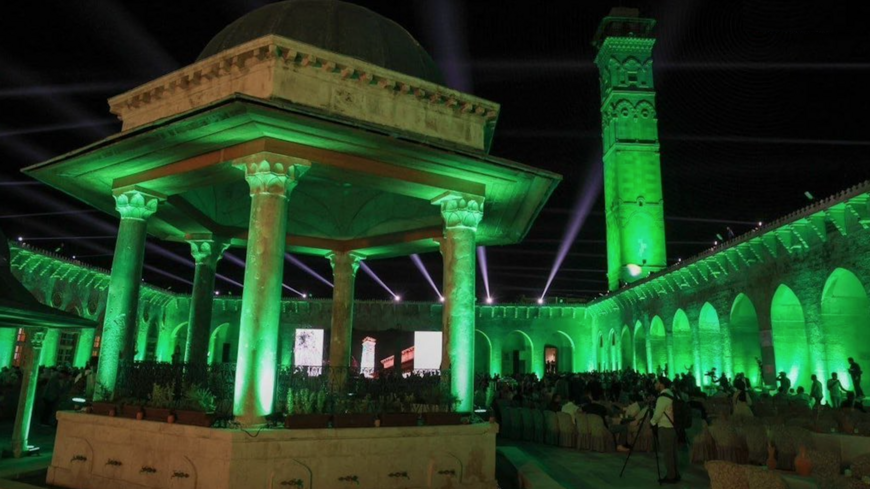 A view of the Great Umayyad Mosque during the reopening ceremony, Oct. 8, 2026.