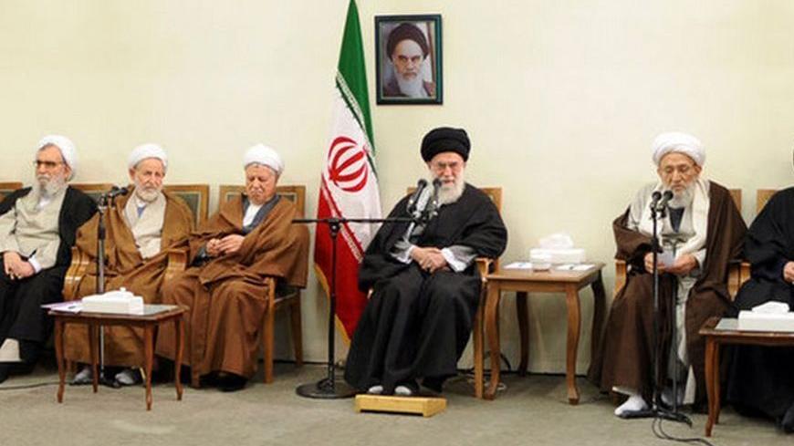 Iran's Supreme Leader Ayatollah Ali Khamenei (C) meets with members of the Assembly of Experts in Tehran March 8, 2012. REUTERS/Khamenei.ir/Handout (IRAN - Tags: POLITICS) FOR EDITORIAL USE ONLY. NOT FOR SALE FOR MARKETING OR ADVERTISING CAMPAIGNS. THIS IMAGE HAS BEEN SUPPLIED BY A THIRD PARTY. IT IS DISTRIBUTED, EXACTLY AS RECEIVED BY REUTERS, AS A SERVICE TO CLIENTS