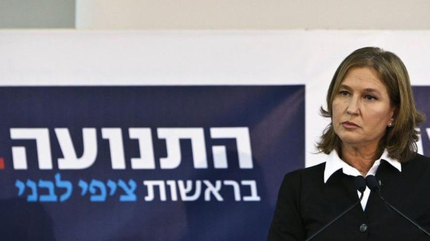 Former centrist Israeli Foreign Minister Tzipi Livni holds a news conference in Tel Aviv November 27, 2012. Livni announced on Tuesday she would challenge Prime Minister Benjamin Netanyahu in a Jan. 22 election by running for office as head of a new political party she vowed would "fight for peace." REUTERS/Nir Elias (ISRAEL - Tags: POLITICS ELECTIONS)