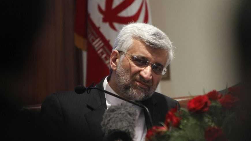 Iran's chief nuclear negotiator Saeed Jalili listens to a reporters' question during a news conference in New Delhi January 4, 2013. Iran has agreed to hold talks with six major powers about its atomic programme in January but the date and venue has yet to be decided, Jalili said on Friday. REUTERS/Mansi Thapliyal (INDIA - Tags: ENERGY POLITICS)