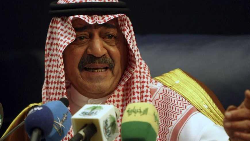 Saudi's intelligence chief Prince Muqrin bin Abdul-Aziz, brother of Saudi's King Abdullah, gestures during a news conference in Riyadh November 24, 2007.   REUTERS/ Ali Jarekji (SAUDI ARABIA - Tags: POLITICS HEADSHOT) - RTR33OJ3