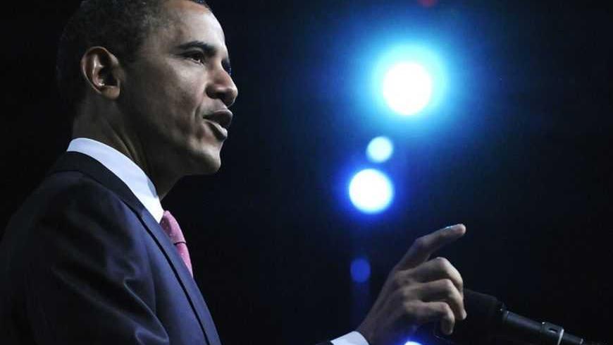 U.S. President Barack Obama speaks at AIPAC's annual policy conference in Washington, March 4, 2012. Obama's remarks to the influential pro-Israel lobby kick off an important week in the U.S.-Israel relationship as Obama will meet Monday with Israeli Prime Minister Benjamin Netanyahu amid heightened concern that Israel might attack Iran to thwart its nuclear program.  REUTERS/Jonathan Ernst (UNITED STATES - Tags: POLITICS) - RTR2YU4T