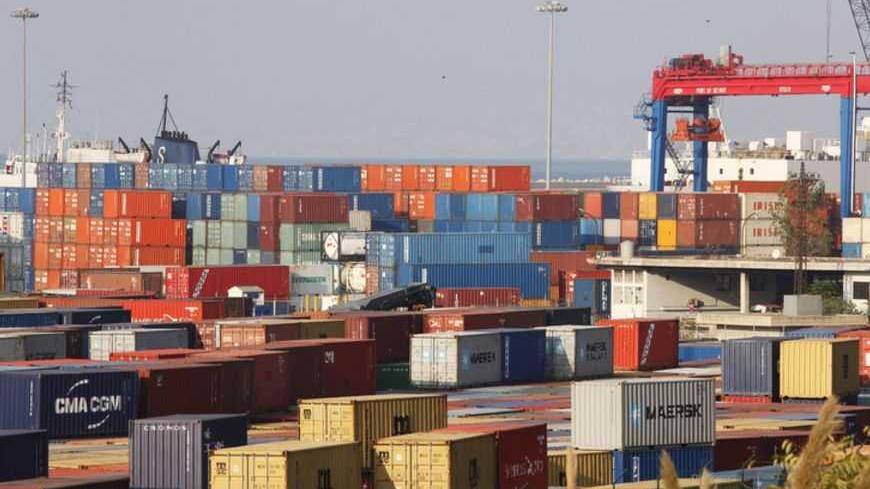 A general view shows a shipping container area at the port of Beirut November 20, 2012. Civil war in Syria is taking its toll on several sectors of the economy of neighbouring Lebanon, where exports have tumbled 12 percent, Lebanon's economy minister said on Monday. The IMF said in September that the main risk to the economy was poor policymaking, not Syria. To match Reuters Summit MIDEAST-SUMMIT/LEBANON-SYRIA  REUTERS/Mohamed Azakir  (LEBANON- Tags: BUSINESS) - RTR3ANO6