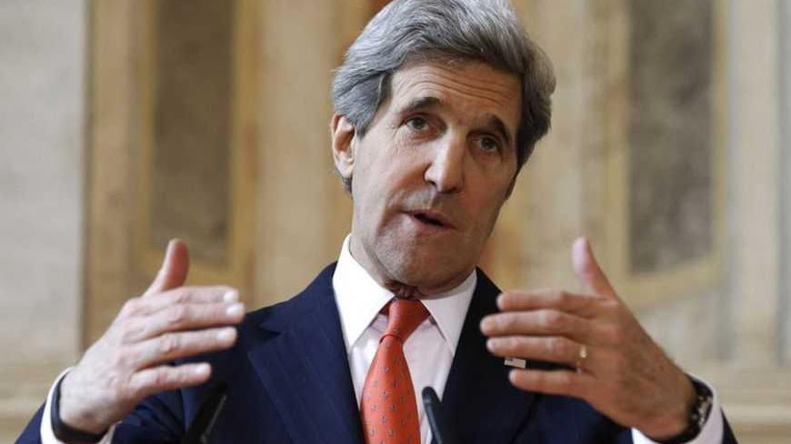 U.S. Secretary of State John Kerry speaks about a U.S. pledge to provide non-lethal aid to Syrian opposition, at a news conference at Villa Madama in Rome February 28, 2013.   REUTERS/Jacquelyn Martin/Pool (ITALY - Tags: POLITICS CONFLICT CIVIL UNREST) - RTR3EE7Y