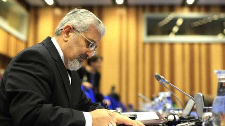 Iran's envoy to the International Atomic Energy Agency (IAEA) Ali Asghar Soltanieh writes notes as he attends the Board of Governors meeting at the UN atomic agency headquarters in Vienna, on March 6, 2013. Six world powers holding talks with Iran on its nuclear programme said Tuesday March 5, 2013 at a meeting of the UN atomic agency that they were "deeply concerned" by Tehran's recent atomic upgrades. AFP PHOTO / ALEXANDER KLEIN (Photo credit should read ALEXANDER KLEIN/AFP/Getty Images)