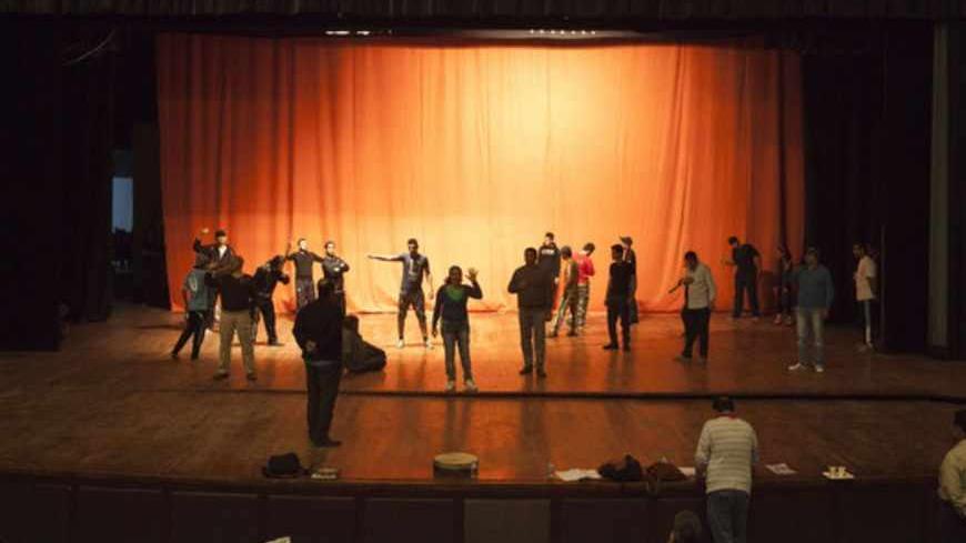 BAGHDAD, IRAQ - MARCH 5:  Performers rehearse at the National Theatre for the Athoudron Festival, March 5, 2013 in Baghdad, Iraq.  Ten years after the regime of Saddam Hussein was toppled from power, Baghdad continues to show the scars of the war. In vast areas, infrastructure is fractured and basic services are lacking, however, some areas of the capital are showing promising signs of recovery.   (Photo by Ali Arkady/Metrography/Getty Images)