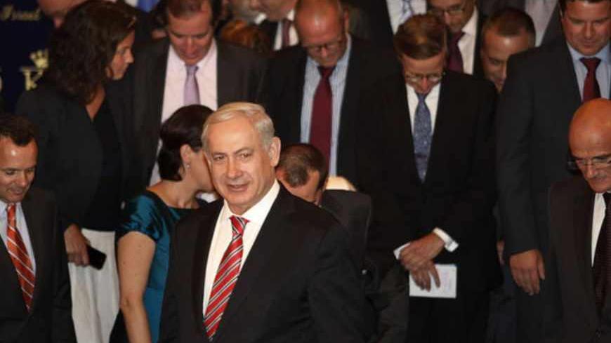Israeli Prime Minister Benjamin Netanyahu arrives to his annual meeting with European Union member state ambassadors on October 16, 2012 in Jerusalem. AFP PHOTO/GALI TIBBON (Photo credit should read GALI TIBBON/AFP/Getty Images)