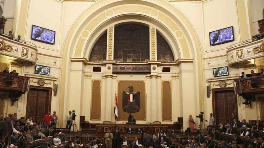 A general view shows the Shura Council during its meeting in Cairo May 25, 2013. Egypt's highest court ruled on Saturday that parts of a revised election law setting out terms for a parliamentary election were unconstitutional, casting fresh doubt over a poll that has already been delayed. Shura Council has approved, Saturday, the referral of the contentious amendment proposal of the judicial authority law to the body's legislative committee for detailed review. REUTERS/Amr Abdallah Dalsh (EGYPT - Tags: POL