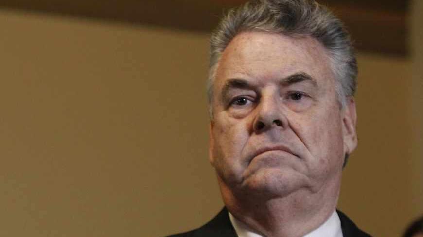 U.S. Representative Peter King (R-NY) (R) and Representative Christopher Smith (R-NJ) talk to the media after meeting with House Speaker John Boehner (R-OH) to discuss the relief fund hold up in Congress for Hurricane Sandy victims at the United States Capitol in Washington January 2, 2013.   REUTERS/Gary Cameron   (UNITED STATES - Tags: POLITICS) - RTR3C23T