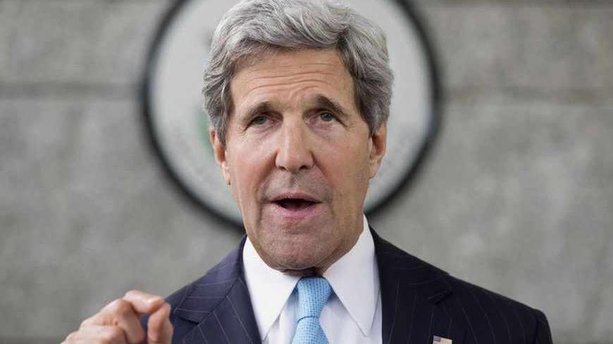 U.S. Secretary of State John Kerry makes a statement to the media regarding his meeting with Russian Foreign Minister Sergey Lavrov in Bandar Seri Begawan July 2, 2013. Kerry said he did not have substantive discussions with Russian Foreign Minister Sergei Lavrov on former U.S. spy agency contractor Edward Snowden when the two held a two-hour meeting at an Asian security conference on Tuesday. REUTERS/Jacquelyn Martin/Pool (BRUNEI - Tags: POLITICS HEADSHOT TPX IMAGES OF THE DAY) - RTX119V5