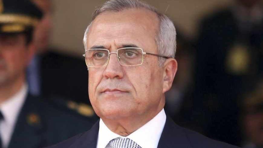 Lebanon's President Michel Suleiman speaks during a ceremony marking the 67th Army Day, at a military academy in Fayadyeh, near Beirut, August 1, 2012. REUTERS/Dalati Nohra/Handout (LEBANON - Tags: ANNIVERSARY POLITICS MILITARY) FOR EDITORIAL USE ONLY. NOT FOR SALE FOR MARKETING OR ADVERTISING CAMPAIGNS. THIS IMAGE HAS BEEN SUPPLIED BY A THIRD PARTY. IT IS DISTRIBUTED, EXACTLY AS RECEIVED BY REUTERS, AS A SERVICE TO CLIENTS - RTR35TE4