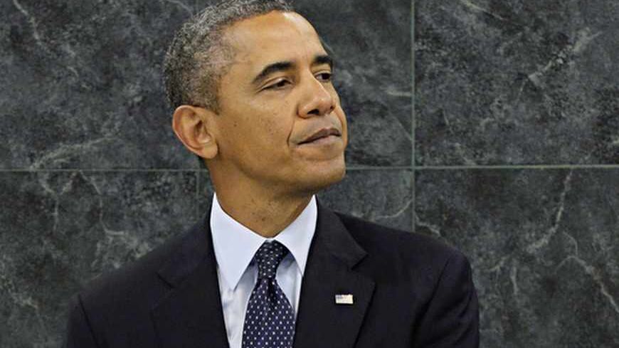 United States President Barack Obama addresses the 68th United Nations General Assembly in New York, September 24, 2013.   REUTERS/Andrew Burton/Pool (UNITED STATES  - Tags: POLITICS)   - RTX13XQN