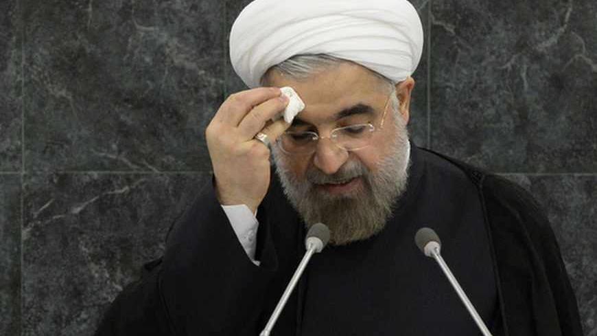 Iranian President Hassan Rouhani addresses the 68th United Nations General Assembly at UN headquarters in New York, September 24, 2013. REUTERS/Brendan McDermid (UNITED STATES - Tags: POLITICS) - RTX13YDU