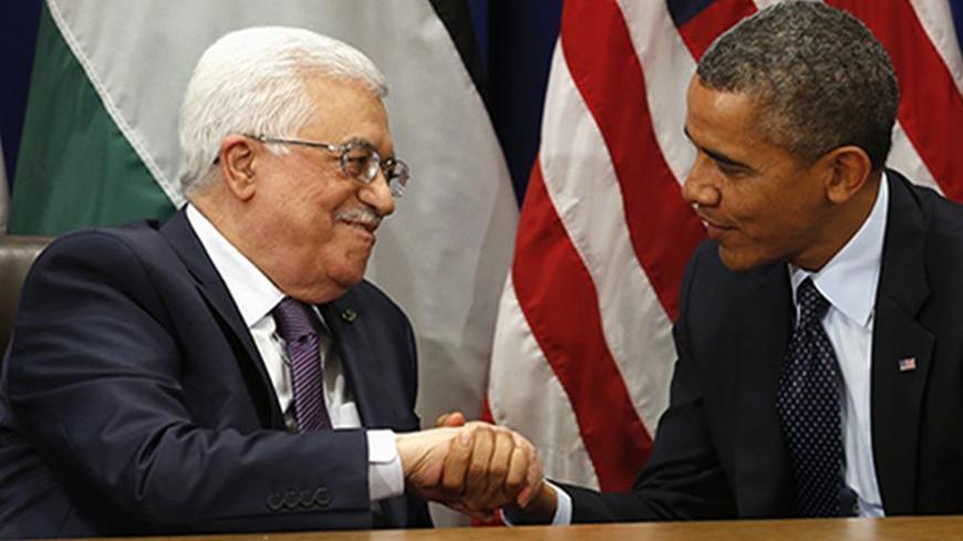 U.S. President Barack Obama (R) meets with Palestinian President Mahmoud Abbas during the United Nations General Assembly in New York September 24, 2013.
REUTERS/Kevin Lamarque (UNITED STATES - Tags: POLITICS) - RTX13Y4X