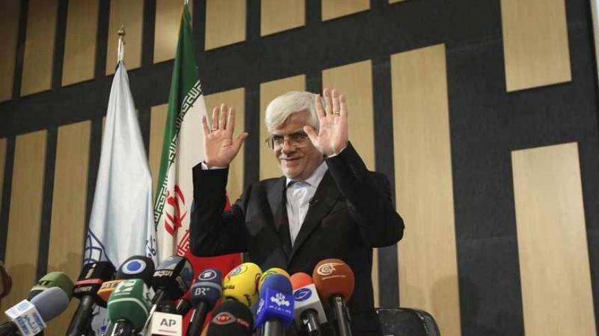 File photo taken May 28, 2013 shows former Iranian Vice President and former presidential candidate Mohammad Reza Aref, who has withdrawn from the presidential race. The Iranian presidential election will be held June 14. REUTERS/Fars News (POLITICS ELECTIONS PROFILE) ATTENTION EDITORS - THIS IMAGE WAS PROVIDED BY A THIRD PARTY. FOR EDITORIAL USE ONLY. NOT FOR SALE FOR MARKETING OR ADVERTISING CAMPAIGNS. THIS PICTURE IS DISTRIBUTED EXACTLY AS RECEIVED BY REUTERS, AS A SERVICE TO CLIENTS - RTX10KSJ