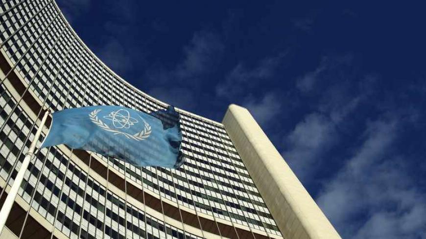 The flag of the International Atomic Energy Agency (IAEA) flies in front of its headquarters during a board of governors meeting in Vienna November 28, 2013. Iran has invited U.N. inspectors to visit a nuclear-related heavy water facility on December 8, their chief said on Thursday, a first concrete step under a plan to clarify concerns about Tehran's disputed nuclear programme. REUTERS/Heinz-Peter Bader  (AUSTRIA - Tags: POLITICS ENERGY) - RTX15W76