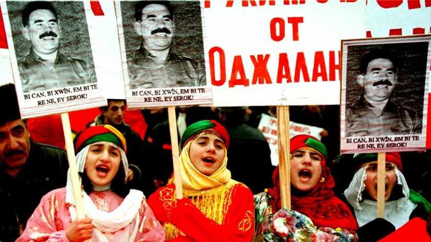 Kurdish girls wearing traditional clothes shout as they march in Moscow March 6. About 1,000 Kurds marched in the Russian capital, demanding freedom for jailed guerrilla leader Abdullah Ocalan.

CVI/NS/ - RTRMJW1