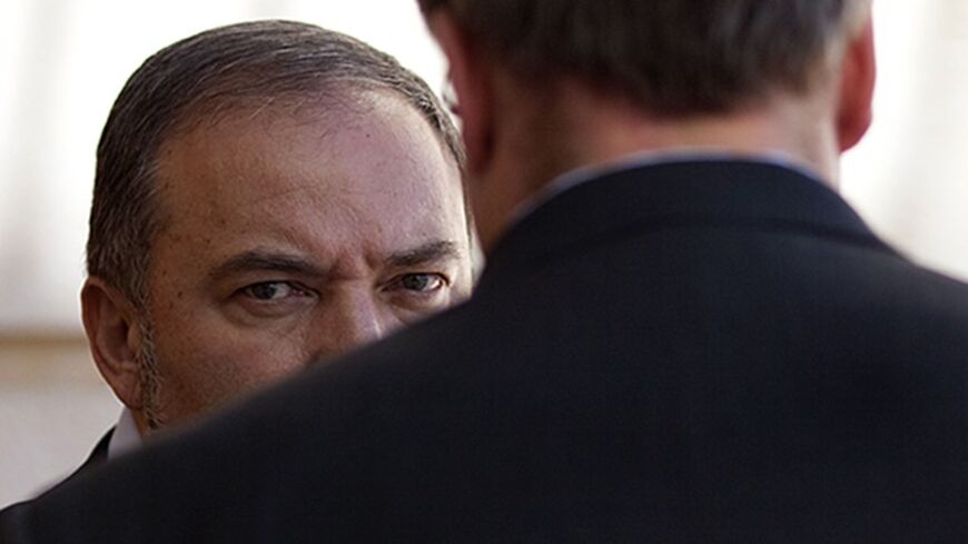 JERUSALEM, ISRAEL - OCTOBER 12: (ISRAEL OUT)  Israeli Foreign Minister Avigdor Lieberman waits for the arrival of the Finnish Foreign Minister Alexander Stubb outside his office on October 12, 2010 in Jerusalem, Israel.  During their meeting to discuss developments in the Israeli-Palestinian peace talks Lieberman told his Finnish counterpart, who is on a tour of the region, that the refusal by the Palestinian Authority to recognise Israel as a Jewish state is a threat to the talks.  (Photo by Uriel Sinai/Ge