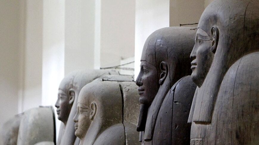 Pharaonic artefacts are seen on display at the Egyptian Museum in Cairo, September 30, 2013. Visitors are gradually returning after the worst civil violence in Egypt's modern history, offering hope to an industry that has been brought to its knees, depriving millions of their livelihood and the economy of badly needed dollars. Picture taken September 30, 2013. REUTERS/Mohamed Abd El Ghany (EGYPT - Tags: POLITICS SOCIETY TRAVEL) - RTX14AM8