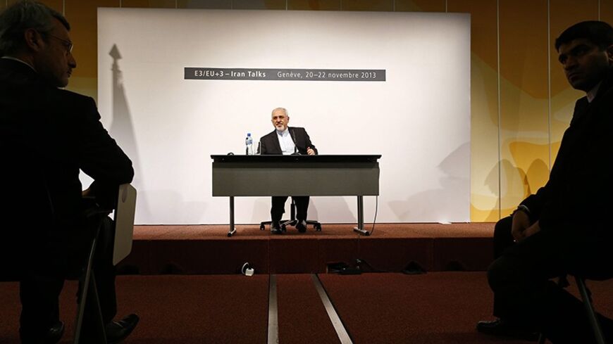 Iran's Foreign Minister Mohammad Javad Zarif speaks to the media during a news conference following the E3/EU+3-Iran talks in Geneva November 24, 2013. Iran and six world powers reached a breakthrough deal on Sunday to curb Tehran's nuclear programme in exchange for limited sanctions relief, in what could be the first sign of an emerging rapprochement between the Islamic state and the West. REUTERS/Ruben Sprich (SWITZERLAND - Tags: POLITICS ENERGY MEDIA) - RTX15QOE