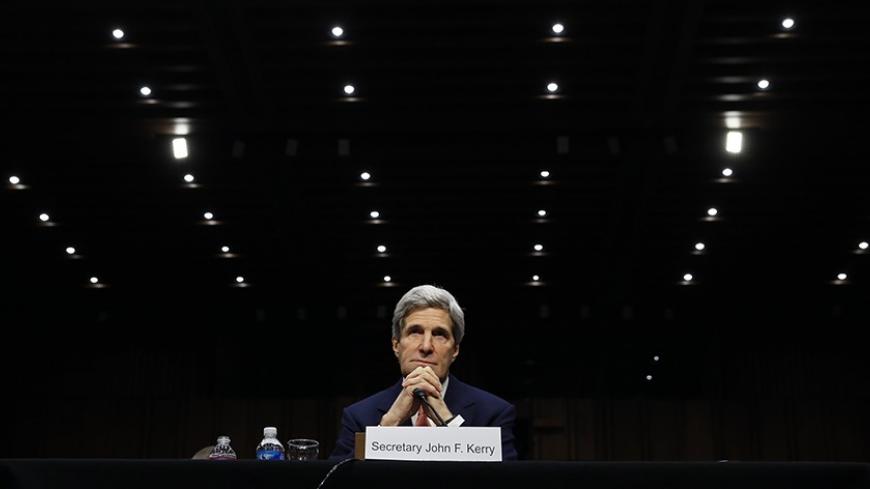 U.S. Secretary of State John Kerry testifies at a Senate hearing held by the Subcommittee on State, Foreign Operations, and Related Programs to examine proposed budget estimates for fiscal year 2015 for the Department of State and Foreign Operations in Washington, March 13, 2014.
REUTERS/Kevin Lamarque (UNITED STATES - Tags: POLITICS TPX IMAGES OF THE DAY) - RTR3GYKY