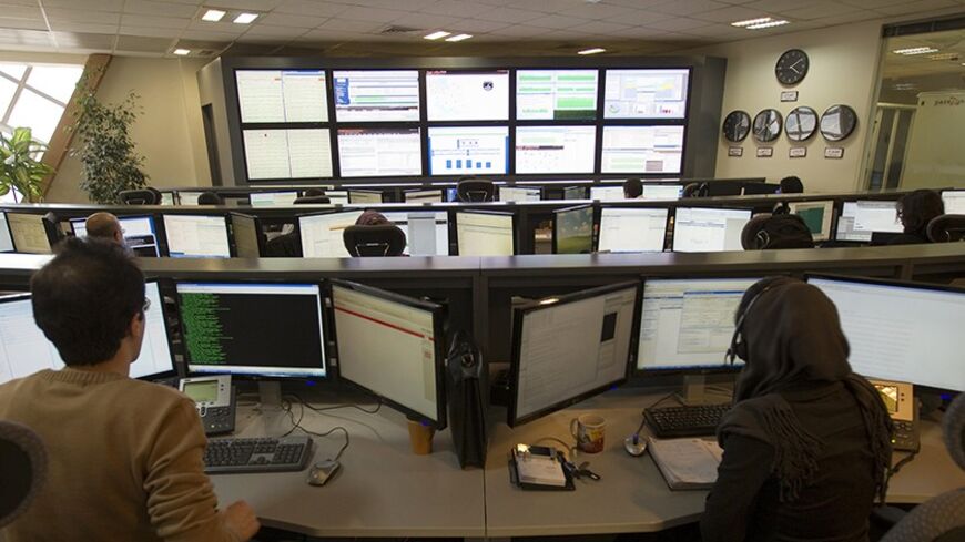 Technicians monitor data flow in the control room of an internet service provider in Tehran February 15, 2011. . Websites like Facebook, Twitter, YouTube and countless others were banned shortly after the re-election of Iran's President Mahmoud Ahmadinejad and the huge street protests that followed. Seen by the government as part of a "soft war" waged by the enemies of the Islamic Republic, social networking and picture sharing sites were a vital communication tool for the anti-Ahmadinejad opposition -- mor