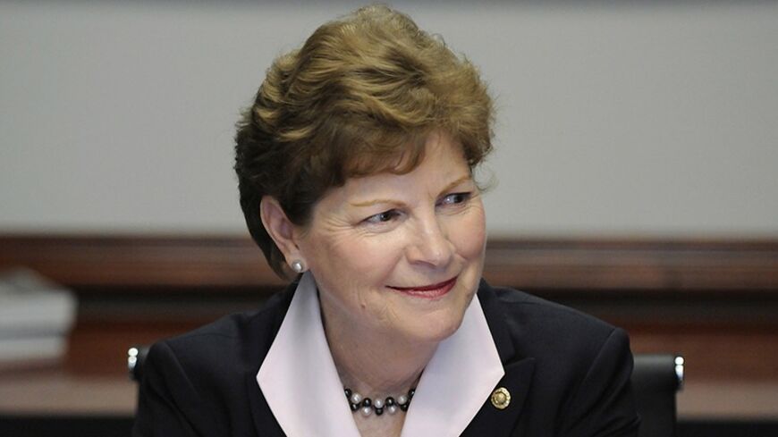U.S. Senator Jeanne Shaheen (D-NH) takes her seat for the Reuters Washington Summit in Washington June 26, 2012.  REUTERS/Jonathan Ernst    (UNITED STATES - Tags: POLITICS) - RTR346PP