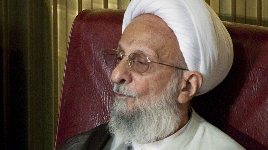 EDITORS' NOTE: Reuters and other foreign media are subject to Iranian restrictions on leaving the office to report, film or take pictures in Tehran.

Ayatollah Mohammad-Taqi Mesbah Yazdi listens to the opening speech during the Assembly of Experts' biannual meeting in Tehran September 14, 2010.  REUTERS/Caren Firouz (IRAN - Tags: POLITICS RELIGION) - RTR2IB57