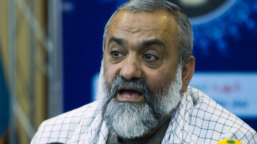 EDITORS' NOTE: Reuters and other foreign media are subject to Iranian restrictions on leaving the office to report, film or take pictures in Tehran.

Mohammad Reza Naghdi, commader of Iran's Basij militia, speaks with journalists in Tehran May 21, 2011. REUTERS/Raheb Homavandi (IRAN - Tags: POLITICS) - RTR2MP12