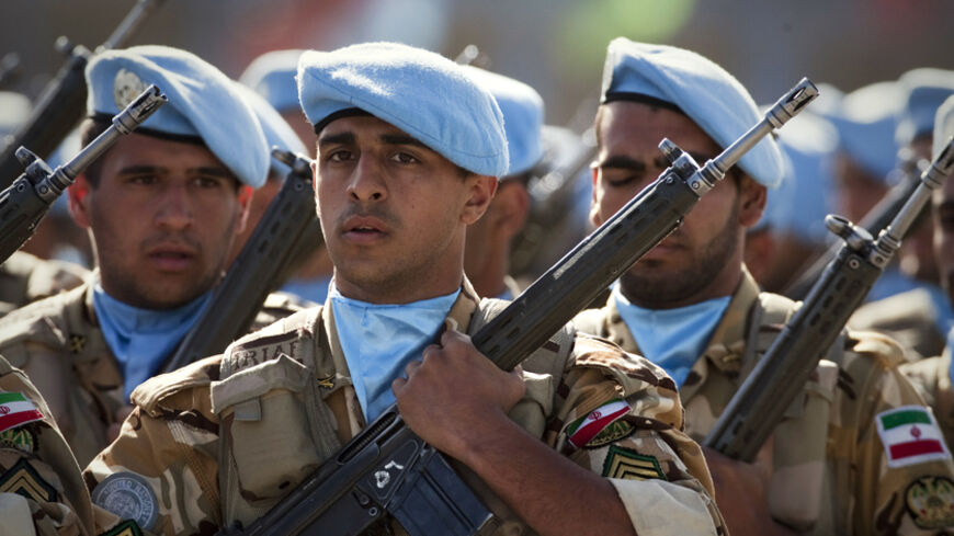 EDITORS' NOTE: Reuters and other foreign media are subject to Iranian restrictions on leaving the office to report, film or take pictures in Tehran.
Iranian Air Force soldiers march in formation during the Army Day military parade in Tehran April 18, 2011. REUTERS/Caren Firouz (IRAN - Tags: POLITICS MILITARY) - RTR2LCZL