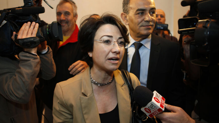 Israeli Arab Knesset (parliament) member Hanin Zuabi arrives to the Supreme Court in Jerusalem on December 27, 2012, for a hearing regarding the Election Committee's decision to disqualify her from contending in the upcoming elections. AFP PHOTO/GALI TIBBON (Photo credit should read GALI TIBBON/AFP/Getty Images)