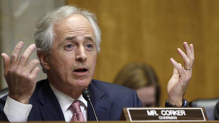 United States Senator Bob Corker (R-TN) chairs his first Senate Foreign Relations Committee in Washington January 21, 2015. Top U.S. Treasury and State Department officials said on Wednesday that, despite reports, Russia had not entered into oil-for-goods deals with Iran in violation of international sanctions.  REUTERS/Gary Cameron   (UNITED STATES - Tags: POLITICS MILITARY) - RTR4MCDJ
