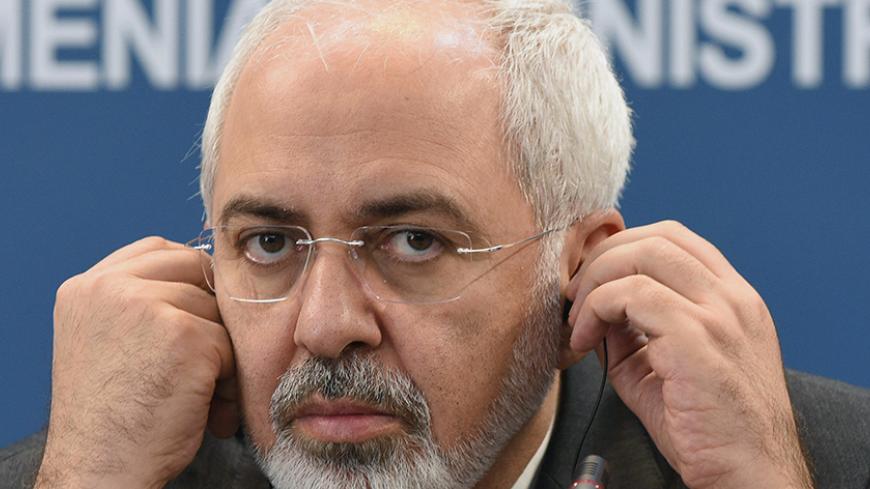 Iranian Foreign Affairs Minister Javad Zarif takes part in a joint press conference with his Armenian counterpart in Yerevan on January 27, 2015, during his visit in Armenia. AFP PHOTO / KAREN MINASYAN        (Photo credit should read KAREN MINASYAN/AFP/Getty Images)