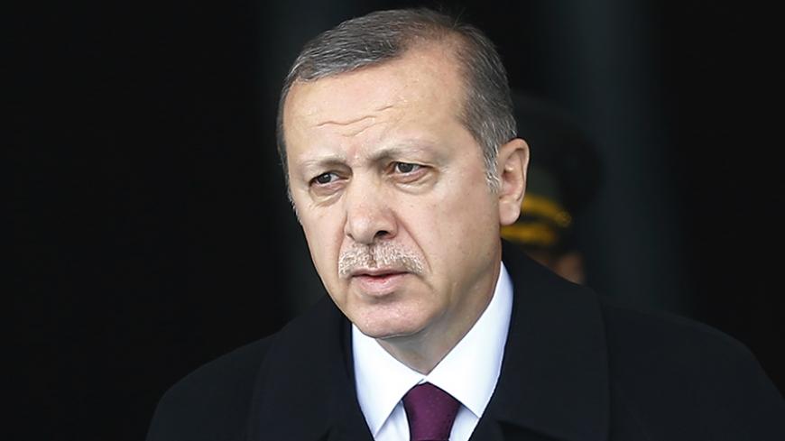 Turkey's President Tayyip Erdogan arrives for a welcoming ceremony at the Presidential Palace in Ankara, March 3, 2015. REUTERS/Umit Bektas (TURKEY - Tags: POLITICS) - RTR4RUU5