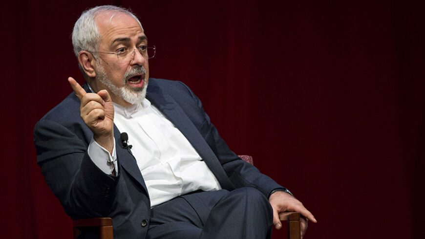 Iranian Foreign Minister Mohammad Javad Zarif speaks at the New York University (NYU) Center on International Cooperation in New York April 29, 2015. Iran's foreign minister on Wednesday offered assurances that Tehran is committed to maintaining freedom of navigation in the Persian Gulf in the aftermath of the seizure of a commercial ship by Iranian forces a day earlier. REUTERS/Lucas Jackson  - RTX1AUQZ
