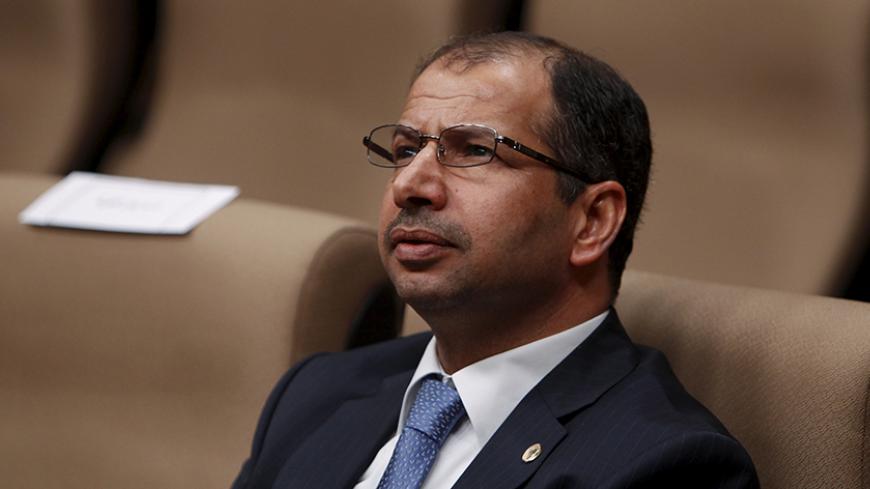 Iraqi Parliament Speaker Salim al-Jabouri attends a conference at the Foreign Ministry in Baghdad March 31, 2015. REUTERS/Ahmed Saad - RTR4VMP5