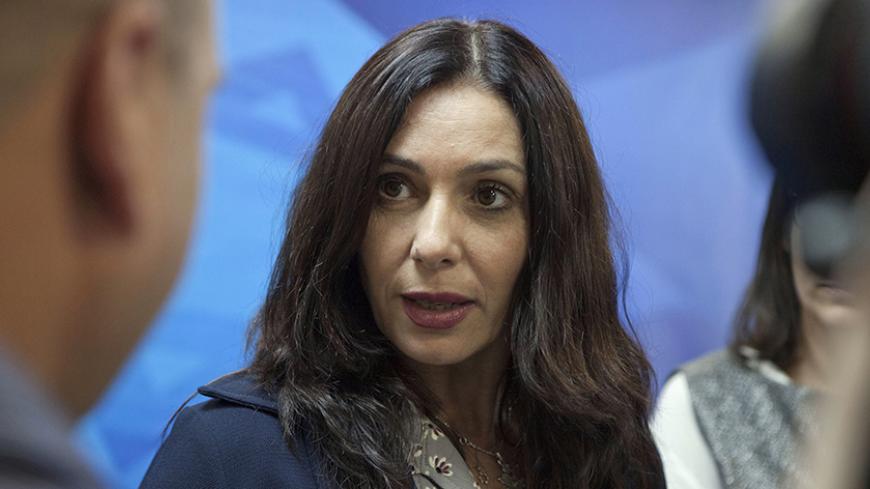 Israel's Culture Minister Miri Regev arrives to the weekly cabinet meeting in Jerusalem June 21, 2015. REUTERS/Dan Balilty/Pool - RTX1HFQD