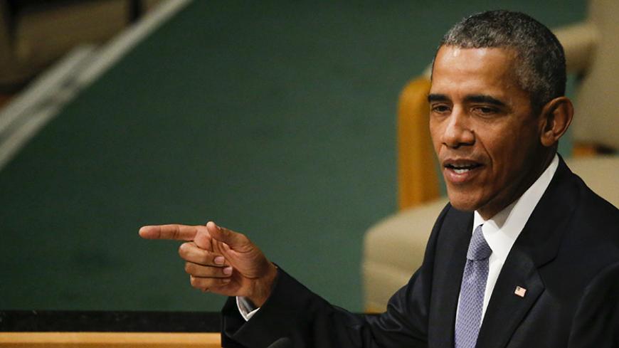 U.S. President Barack Obama addresses attendees during the 70th session of the United Nations General Assembly at the U.N. Headquarters in New York, September 28, 2015.   REUTERS/Carlo Allegri  - RTX1SXTI
