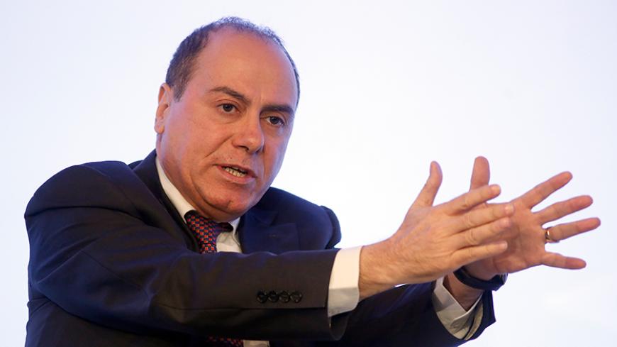 Israel's vice PM, Interior Minister, and chief negotiator Silvan Shalom gestures during the Rome 2015 MED - Mediterranean Dialogues forum in Rome, Italy, December 11, 2015. REUTERS/Remo Casilli - RTX1Y8SY