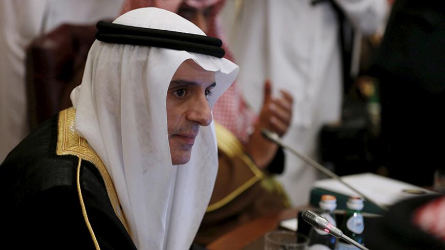 Saudi Arabia's Foreign Minister Adel al-Jubeir attends a meeting for Gulf states Foreign Ministers in Riyadh, December 7, 2015. REUTERS/Faisal Al Nasser - RTX1XLV1