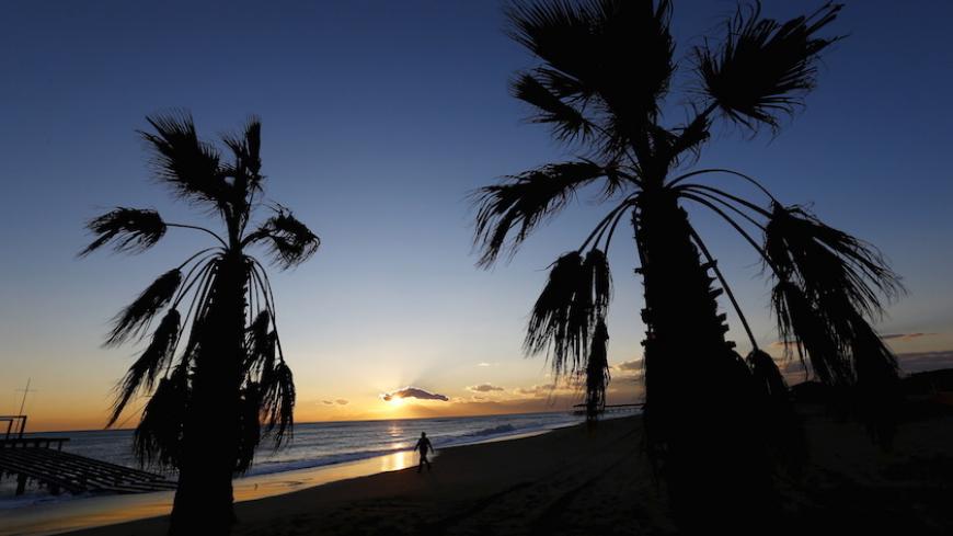 A woman walks on the beach at sunset in the Mediterranean resort town of Belek in Antalya, Turkey, January 8, 2016.  REUTERS/Murad Sezer  - RTX21K44