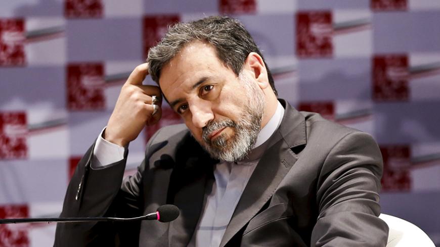 Iran's chief nuclear negotiator Abbas Araghchi attends a nuclear deal review meeting in Tehran August 9, 2015. Dozens of companies tied to Iran's elite Revolutionary Guards, a military force commanding a powerful industrial empire with huge political influence, will win sanctions relief under a nuclear deal agreed with world powers. REUTERS/Raheb Homavandi/TIMA ATTENTION EDITORS - THIS PICTURE WAS PROVIDED BY A THIRD PARTY. REUTERS IS UNABLE TO INDEPENDENTLY VERIFY THE AUTHENTICITY, CONTENT, LOCATION OR DAT