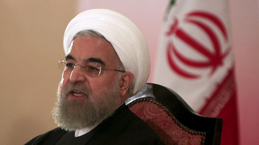 Iran's President Hassan Rouhani speaks during a news conference in Islamabad, Pakistan, March 26, 2016.  REUTERS/Faisal Mahmood/File Photo   - RTSFNKI
