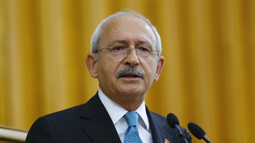 Main opposition Republican People's Party (CHP) leader Kemal Kilicdaroglu addresses his party MPs during a meeting at the Turkish parliament in Ankara, Turkey July 19, 2016. REUTERS/Umit Bektas - RTSIOAW