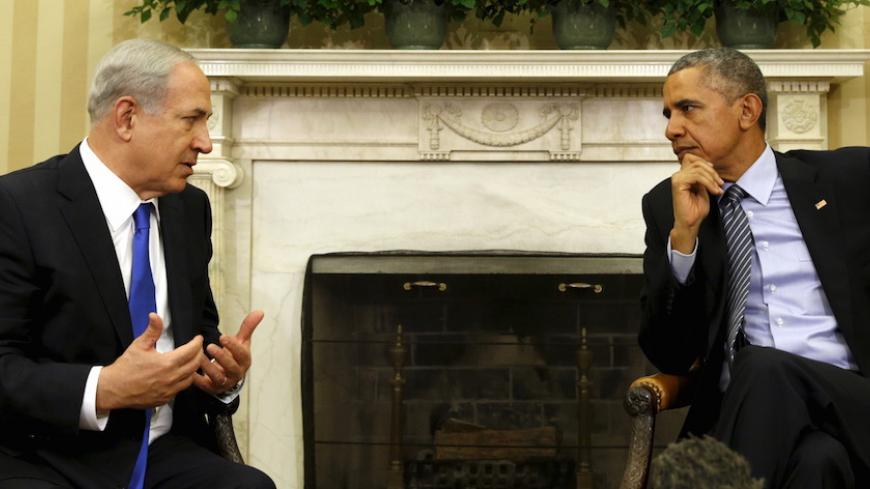 U.S. President Barack Obama meets with Israeli Prime Minister Benjamin Netanyahu in the Oval office of the White House in Washington November 9, 2015. The two leaders meet here today for the first time since the Israeli leader lost his battle against the Iran nuclear deal, with Washington seeking his re-commitment to a two-state solution with the Palestinians. REUTERS/Kevin Lamarque - RTS66HY