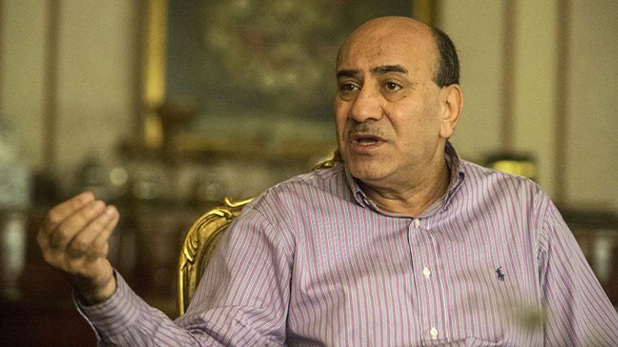 Egyptian judge Hisham Geneina, the former head of Egypt's Central Auditing Authority, the country's anti-corruption agency, talks during an interview with AFP in Cairo on June 23, 2016.
Geneina was fired by President Abdel Fattah el-Sisi and is to stand trial facing  a charge of spreading false news and disturbing the peace that carries a potential one-year jail sentence. / AFP / KHALED DESOUKI        (Photo credit should read KHALED DESOUKI/AFP/Getty Images)