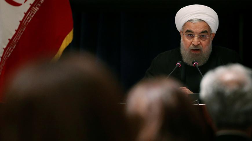 Iranian President Hassan Rouhani speaks at a news conference near the United Nations General Assembly in the Manhattan borough of New York, U.S., September 22, 2016. REUTERS/Lucas Jackson - RTSP0TS