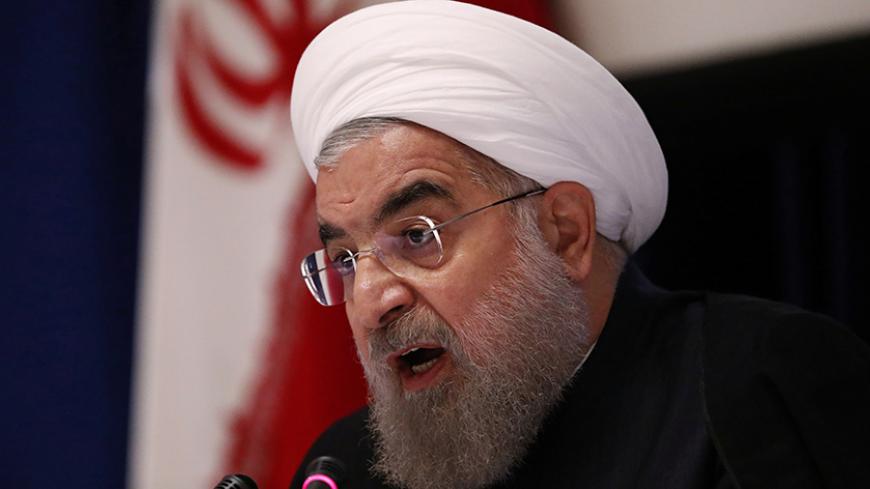Iranian president Hassan Rouhani takes part in a press conference near the United Nations General Assembly in the Manhattan borough of New York, U.S., September 22, 2016. REUTERS/Lucas Jackson - RTSP0V7