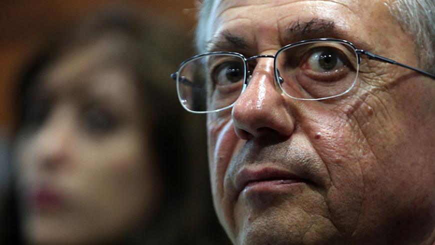 Palestinian official Mustafa Barghouti, speaks to reporters during a press conference in the West Bank city of Ramallah on June 24, 2015, on the file being prepared for the International Criminal Court (ICC) providing proof of what Palestinian authorities say are Israeli crimes committed against Palestinians. AFP PHOTO / ABBAS MOMANI        (Photo credit should read ABBAS MOMANI/AFP/Getty Images)